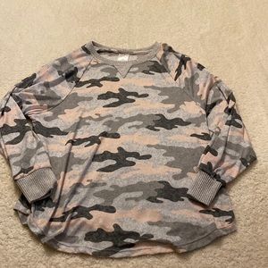 Camo knit top